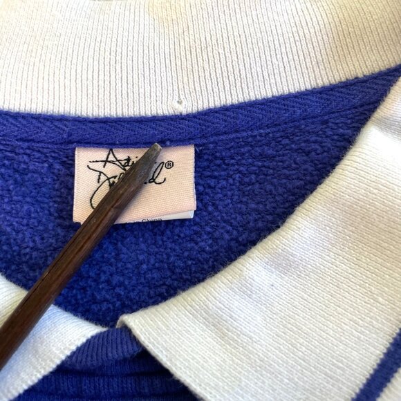 Vintage 90’s Adiran Delafield Womens Blue Sweatshirt with Embroidered Cats Sz 2X - Picture 6 of 7